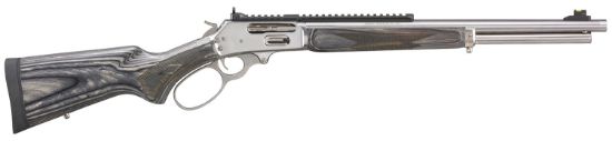 Picture of Marlin 70478 1895 Big Loop Full Size 45-70 Gov 6+1 19" Polished Stainless Steel Threaded Barrel, Polished Stainless Stainless Steel Receiver, Fixed Gray Laminate Stock 