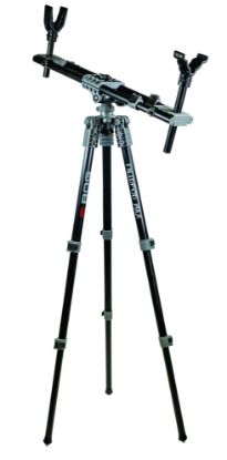 Picture of Bog-Pod 1100473 Fieldpod Max Tripod With Black Finish, Spike Feet, Carry Strap, Bubble Level, Independent Leg Adjustment & 20-48" Vertical Adjustment 