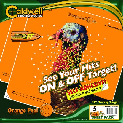 Picture of Caldwell 1175518 Orange Peel Self-Adhesive 12" Turkey Target 5 Pack 