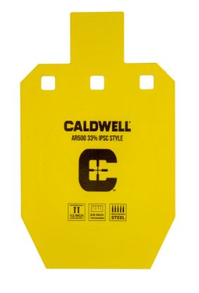 Picture of Caldwell 1116697 C Yellow Powder Coat Ar500 Steel 10" L X 6.1" W X 0.4" D 33% Hanging 