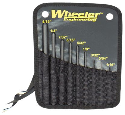 Picture of Wheeler 204513 Roll Pin Punch Set Black Steel Knurled Handle 9 Pieces 