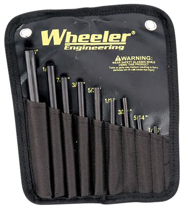 Picture of Wheeler 710910 Roll Pin Punch Set Starter Set Black/Yellow Steel Knurled Handle 9 Pieces 