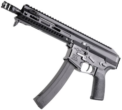 Picture of Patriot Ordnance Factory 01838 Phoenix 9Mm Luger 35+1 8" Threaded Barrel W/Muzzle Brake, Black Anodized Receiver, M-Lok Handguard, Mft Grip, Picatinny Stock Adapter, Includes Hand Stop 