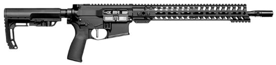 Picture of Patriot Ordnance Factory 01646 Minuteman Direct Impingement 350 Legend 16.50" 10+1 Black Hardcoat Anodized Rec 14.5" M-Lok Handguard Black Nitride Barrel Black Polymer 6 Position Mft Stock & Grip 