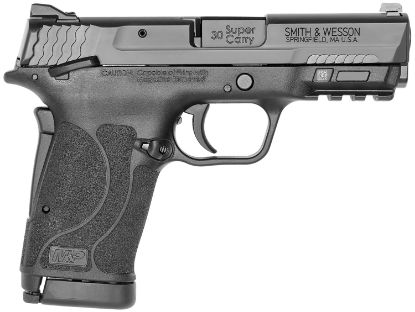 Picture of Smith & Wesson 13458 M&P Shield Ez 30 Super Carry 10+1 3.67" Barrel, Black Polymer Frame With Picatinny Acc. Rail, Armornite Stainless Steel Slide, Manual Safety 