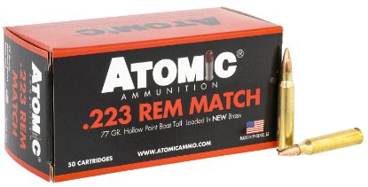 Picture of Atomic Ammunition 00427 Rifle Match 223 Rem 77 Gr Hollow Point Boat Tail 50 Per Box/ 10 Case 