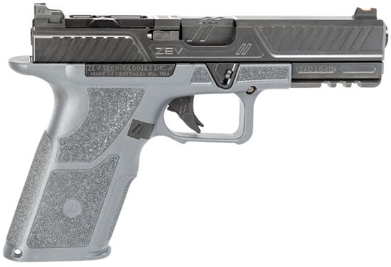 Picture of Zev Oz9stdcomg Oz9 Combat 9Mm Luger 4.49" 17+1 (2) Combat Gray Frame Black Steel Slide With Optics Cut Aggressive Textured Combat Gray Polymer Grips 