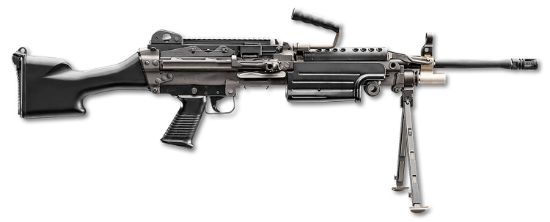 Picture of Fn 46100169 M249s 5.56X45mm Nato 18.50" Barrel 30+1 Mag Or 200Rd Belt Capacity, Black Fixed Hydraulic Buffer Stock, Non-Slip Buttplate, Optics Ready 