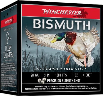 Picture of Winchester Ammo Swb2034 Bismuth 20 Gauge 3" 1 Oz Tin Plated Bismuth 4 Shot 25 Per Box/ 10 Case 