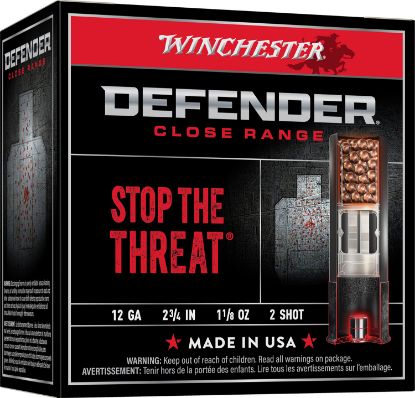 Picture of Winchester Ammo S122pd25 Defender 12 Gauge 2.75" 1 1/8 Oz 2 Shot 25 Bx/ 10 Case 