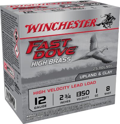 Picture of Winchester Ammo Wfd128b Fast Dove & Clay High Brass 12 Gauge 2.75" 1 Oz 8 Shot 25 Bx/ 10 Case 