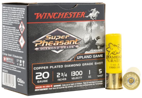 Picture of Winchester Ammo Spdg205 Super Pheasant Diamond Grade 20 Gauge 2.75" 1 Oz 5 Shot 25 Per Box/ 10 Case 