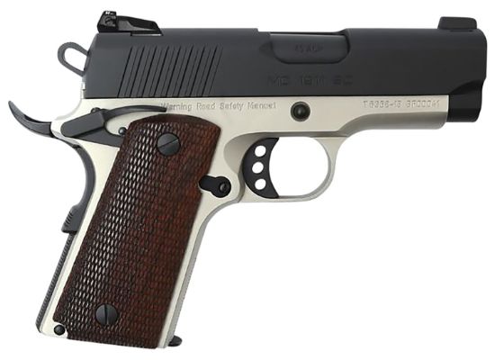 Picture of Eaa Girsan 390042 Mc1911 Sc Compact 45 Acp 6+1 3.40" Black Steel Barrel, Black Serrated Slide, Stainless W/Black Controls Aluminum Frame W/Beavertail, Checkered Laminate Grips Ambidextrous 