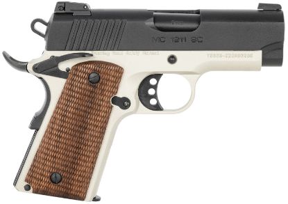 Picture of Eaa Girsan 390046 Mc1911 Sc Compact 9Mm Luger 7+1 3.40" Black Steel Barrel, Black Serrated Slide, Stainless W/Black Controls Aluminum Frame W/Beavertail, Checkered Laminate Grips Ambidextrous 