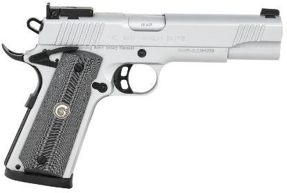 Picture of Eaa Girsan 390095 Mc1911 S Match Elite Full Size Frame 45 Acp 8+1, 5" Matte Stainless Match Grade Barrel, Serrated Steel Slide & Frame W/Beavertail, Black/Gray G10 Grip, Ambidextrous 