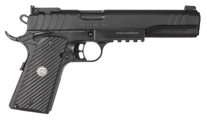 Picture of Eaa Girsan 390600 Mc1911s Hunter Full Size 10Mm Auto 8+1 6" Black Steel Barrel, Blued Serrated Slide, Matte Black Steel Frame W/Accessory Rail & Beavertail, Black Checkered Polymer Grips Ambidextrous 