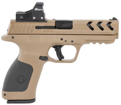 Picture of Girsan 390140 Mc28 Sa 9Mm Luger 4.25" 17+1 Overall Flat Dark Earth Finish With Serrated With Optic Cut Slide, Black Interchangeable Backstrap Grip & Picatinny Rail Includes Red Dot 