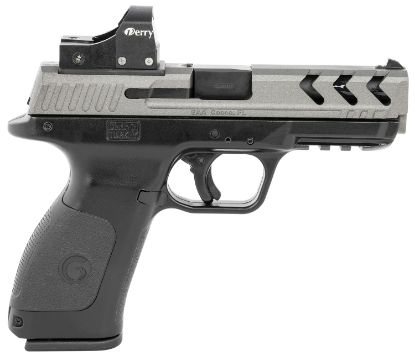 Picture of Girsan 390135 Mc28 Sa 9Mm Luger 4.25" 17+1 Black Finish Frame With Serrated Matte Gray Steel With Optic Cut Slide, Interchangeable Backstrap Grip & Picatinny Rail Includes Red Dot 