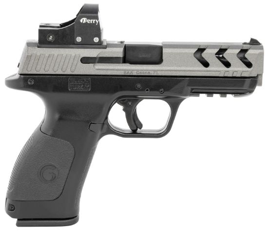 Picture of Girsan 390135 Mc28 Sa 9Mm Luger 4.25" 17+1 Black Finish Frame With Serrated Matte Gray Steel With Optic Cut Slide, Interchangeable Backstrap Grip & Picatinny Rail Includes Red Dot 