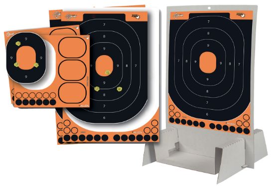 Picture of Ez-Aim 15548 Splash Reactive Trainer Kit Self-Adhesive Paper Handgun Yellow Oval Includes Targets/Pasters/Stand 