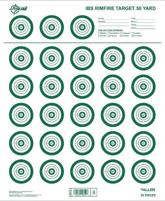 Picture of Ez-Aim 15582 Official Ibs Rimfire Target Non-Adhesive White/Green 25 Pack 