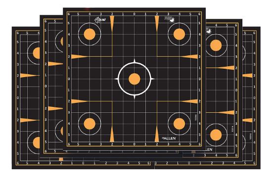 Picture of Ez-Aim 1531410 Splash Reactive Sight-In Grid Impact Enhancement Adhesive Black / Orange 10 Pack 