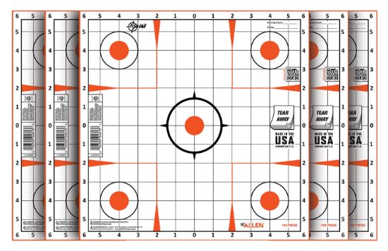 Picture of Ez-Aim 15333100 Sight-In Grid Paper Self-Adhesive 12" X 12" Orange/White 100 Per Pack 