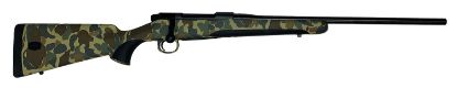 Picture of Mauser M18os243t M18 243 Win 5+1 22" Black Threaded Barrel Black Steel Old School Camo Fixed With Storage Compartment Stock Right Hand 
