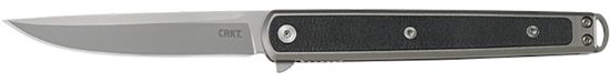 Picture of Crkt 7123 Seis 3.32" Folding Plain Bead Blasted 4116 Stainless Steel Blade/Black Grn Handle Includes Pocket Clip 