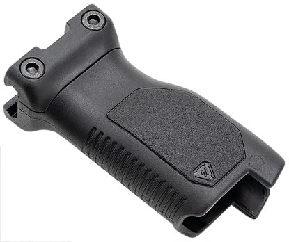 Picture of Strike Industries Arcmagraillbk Angled Vertical Grip Long Black Polymer With Cable Management Storage For Picatinny Rail 