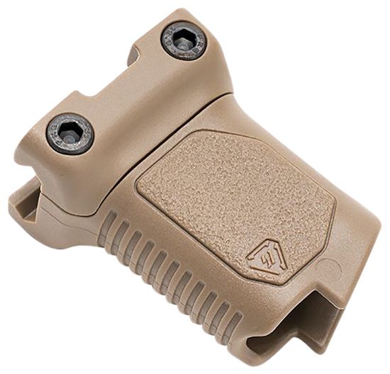 Picture of Strike Industries Arcmagrailsfde Angled Vertical Grip Short Flat Dark Earth Polymer With Cable Management Storage For Picatinny Rail 