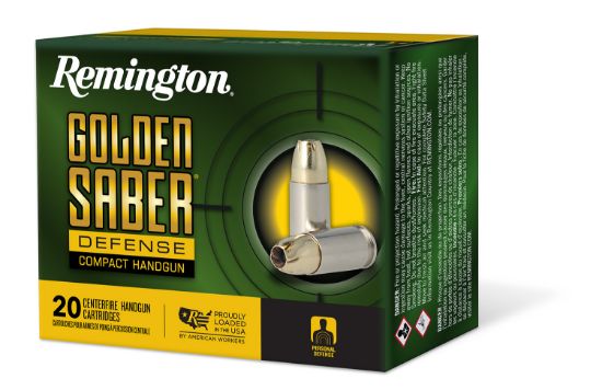 Picture of Remington Ammunition 27613 Golden Saber Defense 9Mm Luger 124 Gr Brass Jacket Hollow Point 20 Per Box/ 25 Case 