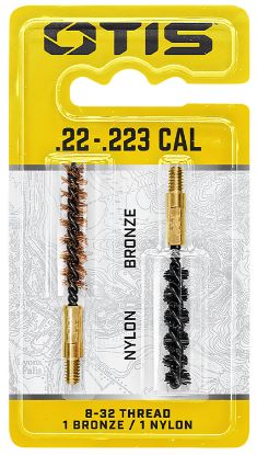 Picture of Otis Fg322nb Bore Brush Set 5.56Mm/22 Lr/22-250/223 Cal 8-32" Thread 2" Long Bronze/Nylon Bristles 2 Per Pkg 