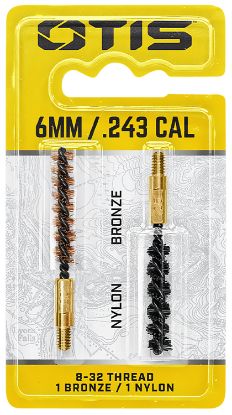 Picture of Otis Fg325nb Bore Brush Set 6Mm/250/243/257 Cal 8-32" Thread 2" Long Bronze/Nylon Bristles 2 Per Pkg 