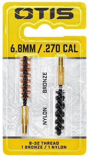Picture of Otis Fg327nb Bore Brush Set 6.8Mm/7Mm/270 Cal 8-32" Thread 2" Long Bronze/Nylon Bristles 2 Per Pkg 
