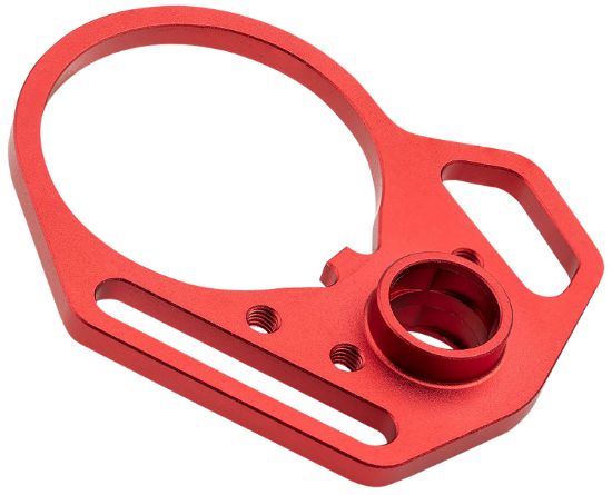 Picture of Strike Industries Arulmfep&Acnred Qd End Plate Qd End Plate With Hook Attachments & Anti-Rotation Castle Nut, Red Finish 