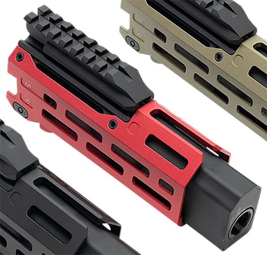 Picture of Strike Industries Cevohg6red Strike 6" M-Lok Red Aluminum With Faux Suppressor For Cz Scorpion Evo (7.72" Barrel Length) 