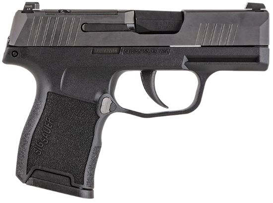 Picture of Sig Sauer 365380Bssms P365 Micro-Compact 380 Acp 10+1 3.10" Black Carbon Steel Barrel, Black Nitron Optic Ready/Serrated Slide & Frame W/Sig Rail, Black Polymer Grips, Manual Safety, Right Hand 