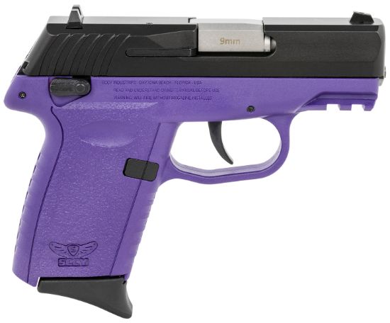 Picture of Sccy Industries Cpx1cbpug3 Cpx-1 Gen3 9Mm Luger 10+1 3.10" Purple Polymer W/Picatinny Rail Serrated Black Nitride Ss Slide Purple Polymer Grip 