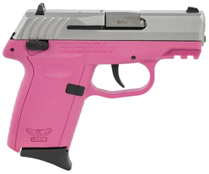 Picture of Sccy Industries Cpx1ttpkg3 Cpx-1 Gen3 9Mm Luger Caliber With 3.10" Barrel, 10+1 Capacity, Pink Finish Picatinny Rail Frame, Serrated Stainless Steel Slide & Polymer Grip 