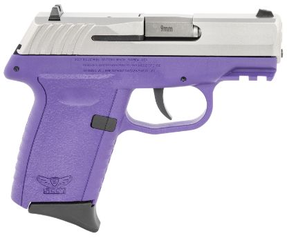 Picture of Sccy Industries Cpx-2Ttpug3 Cpx-2 Gen3 9Mm Luger Caliber With 3.10" Barrel, 10+1 Capacity, Purple Finish Picatinny Rail Frame, Serrated Stainless Steel Slide, Polymer Grip & No Manual Thumb Safety 