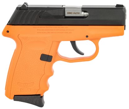 Picture of Sccy Industries Cpx-3Cbor Cpx-3 380 Acp 10+1 3.10" Orange Polymer Serrated Black Nitride Ss Slide Finger Grooved Orange Polymer Grip 