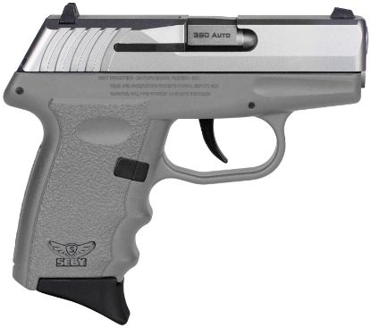 Picture of Sccy Industries Cpx-3Ttsg Cpx-3 Sub-Compact Frame 380 Acp 10+1, 3.10" Stainless Quadlock Barrel, Serrated Stainless Steel Slide, Sniper Gray Polymer Frame W/Finger Grooves, No Safety, Right Hand 