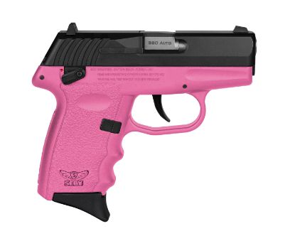 Picture of Sccy Industries Cpx-4Cbpk Cpx-4 380 Acp 10+1 2.96" Pink Polymer Serrated Black Nitride Ss Slide Finger Grooved Pink Polymer Grip 