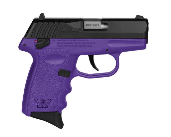 Picture of Sccy Industries Cpx-4Cbpu Cpx-4 380 Acp 10+1 2.96" Purple Polymer Serrated Black Nitride Ss Slide Finger Grooved Purple Polymer Grip 