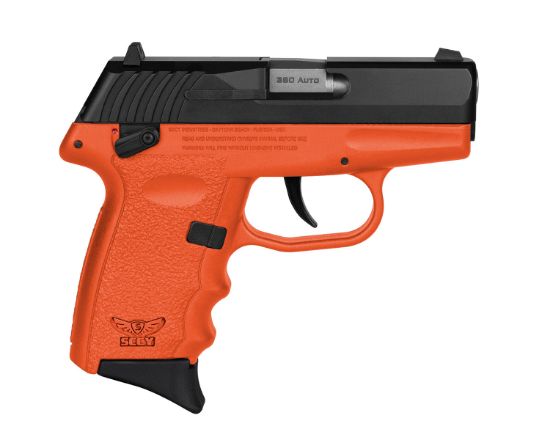 Picture of Sccy Industries Cpx-4Cbor Cpx-4 380 Acp 10+1 2.96" Orange Polymer Serrated Black Nitride Ss Slide Finger Grooved Orange Polymer Grip 