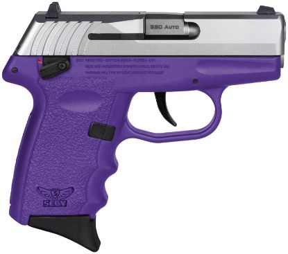 Picture of Sccy Industries Cpx-4Ttpu Cpx-4 380 Acp 10+1 2.96" Purple Polymer Serrated Ss Slide Finger Grooved Purple Polymer Grip 