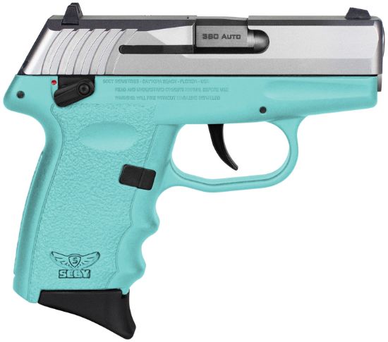 Picture of Sccy Industries Cpx-4Ttsb Cpx-4 380 Acp 10+1 2.96" Sccy Blue Polymer Serrated Ss Slide Finger Grooved Sccy Blue Polymer Grip 