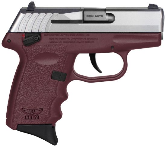 Picture of Sccy Industries Cpx-4Ttcr Cpx-4 380 Acp 10+1 2.96" Crimson Red Polymer Serrated Ss Slide Finger Grooved Crimson Red Polymer Grip 