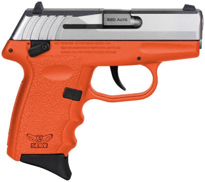 Picture of Sccy Industries Cpx-4Ttor Cpx-4 380 Acp 10+1 2.96" Orange Polymer Serrated Ss Slide Finger Grooved Orange Polymer Grip 